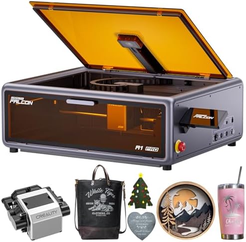 Creality Falcon A1 Pro 20W Laser Engraver  180W Enclosed Laser Cutter and Engraver Machine with Air Assist  HD Smart Camera for Auto Focus  APP Control  Touch Screen  Ideal for Wood & Metal