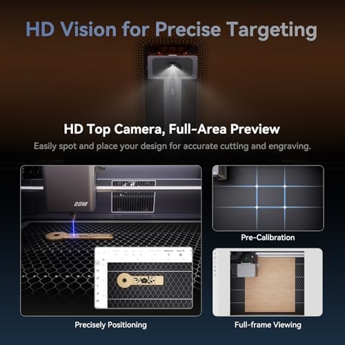 Creality Falcon A1 Pro 20W Laser Engraver  180W Enclosed Laser Cutter and Engraver Machine with Air Assist  HD Smart Camera for Auto Focus  APP Control  Touch Screen  Ideal for Wood & Metal