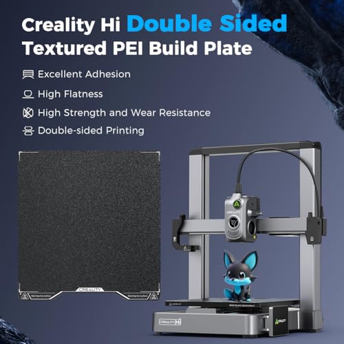 Creality Hi Build Plate Bed  PEI Double Sided Black Textured Plate  280 265mm Flexible Spring Steel PEI Sheet  Easy Model Removal 3D Printer Platforms for Creality Hi Combo 3D Printer