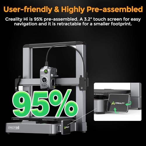 Creality Hi Combo Impresora 3D, impresión 3D multicolor con CFS, velocidad de impresión de 19.685 in/s 95% premontado, motor XY Step-Servo y volumen de construcción de nivelación automática 10.24 ×
