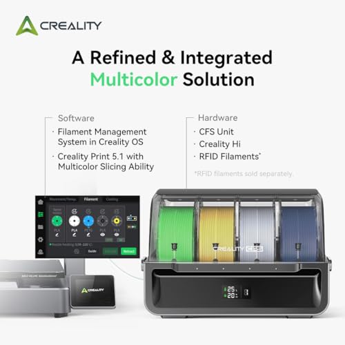 Creality Hi Combo 3D Printer Multi Color 3D Printer with CFS 95  Pre Assemble 500mm/s High Speed Auto Leveling Automatic Filament Reading All Metal Frame 10 24 10 24 11 81inch
