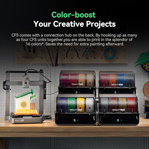 Creality Hi Combo (A) Impresora 3D, impresora 3D multicolor con CFS, 19.685 in/s de alta velocidad de nivelación automática de filamento de lectura sin obstrucciones, extrusora 95% premontada, cuerpo