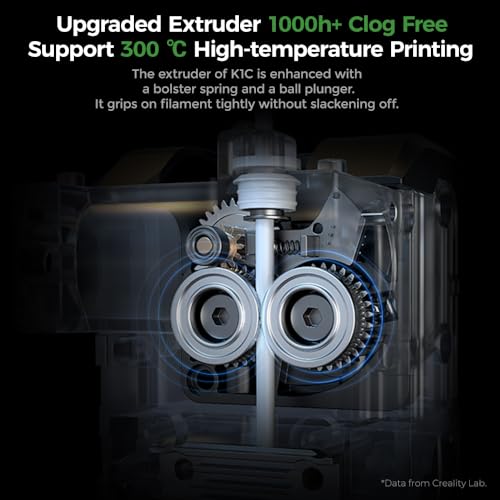 Creality K1C 3D Printer  2024 New Version 3D Printers with 600mm/s Fast Printing Speed  Support Carbon Fiber Filament 300  High Temp Print  Auto Leveling and Clog Free Direct Extruder