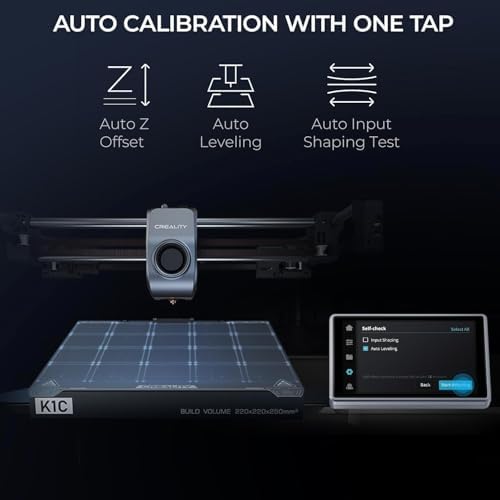 Impresora 3D Creality K1C, Impresoras 3D de Nueva Versión 2024 con Velocidad de Impresión Rápida de 600mm/s y Extrusora Directa Libre de Obstrucciones, Soporta Impresión a 300℃ y Filamentos de Fibra