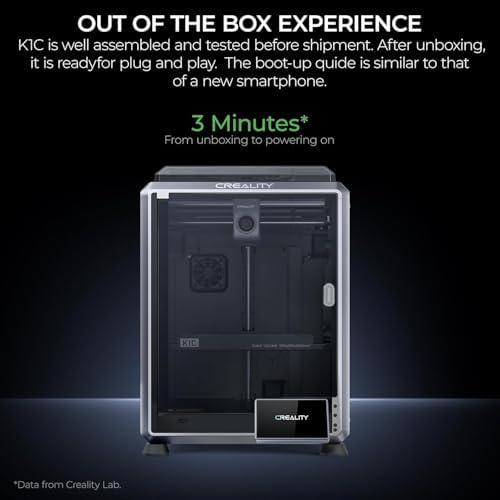 Impresora 3D Creality K1C, Impresoras 3D de Nueva Versión 2024 con Velocidad de Impresión Rápida de 600mm/s y Extrusora Directa Libre de Obstrucciones, Soporta Impresión a 300℃ y Filamentos de Fibra