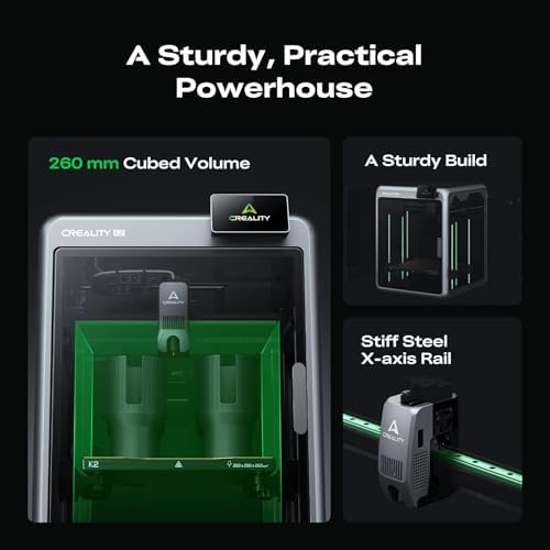 Creality K2 3D Printer  Multicolor Printing High Speed 600mm/s  Auto Leveling with Smart AI Camera  Rock Solid Frame  Direct Drive Extruder  Quiet Printing  Build Volume 260   260   260mm