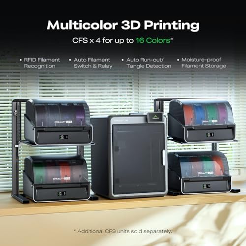 Creality K2 Combo 3D Printer  Multicolor Printing with CFS  Max 600mm/s Printing Speed  Smart Auto Leveling & Al Camera  Next Gen Direct Drive Extruder  Build Volume 260   260   260mm