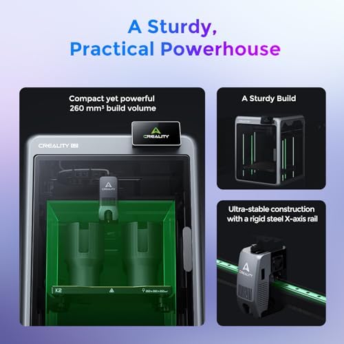 Creality Official K2 Combo A  3D Printer  Multi Color Printing with CFS  600mm/s High Speed  AI Cameras  Full Auto Leveling  Dual Z Axis  260x260x260mm Build Volume