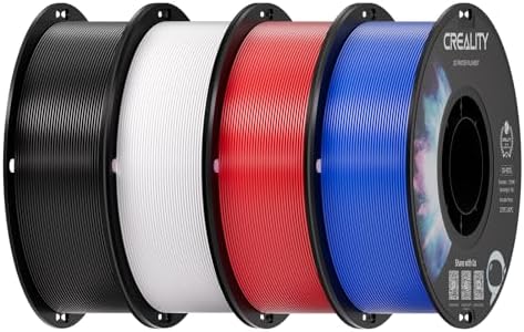 Creality PETG Filament 1 75mm  3D Printer Filament  Excellent Toughness High Precision  Odorless Non Toxic Moistureproof  Accuracy  /  0 02mm  4 Pack 1kg  Black  White  Blue  Red 