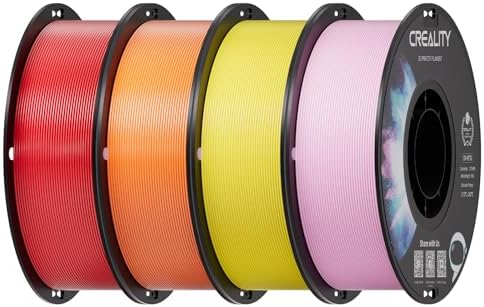 Creality PETG Filament 1 75mm  3D Printer Filament  Excellent Toughness High Precision  Odorless Non Toxic Moistureproof  Accuracy  /  0 02mm  4 Pack 1kg  Black  White  Blue  Red 
