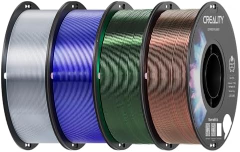 Creality PETG Filament 1 75mm  3D Printer Filament  Excellent Toughness High Precision  Odorless Non Toxic Moistureproof  Accuracy  /  0 02mm  4 Pack 1kg  Black  White  Blue  Red 