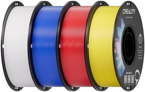 Creality PETG Filament 1 75mm  3D Printer Filament  Excellent Toughness High Precision  Odorless Non Toxic Moistureproof  Accuracy  /  0 02mm  4 Pack 1kg  Black  White  Blue  Red 