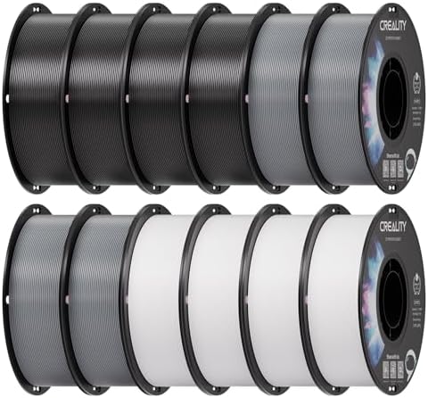 Creality PETG Filament 1 75mm  3D Printer Filament  Excellent Toughness High Precision  Odorless Non Toxic Moistureproof  Accuracy  /  0 02mm  4 Pack 1kg  Black  White  Blue  Red 