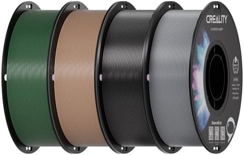Creality PETG Filament 1 75mm  3D Printer Filament  Excellent Toughness High Precision  Odorless Non Toxic Moistureproof  Accuracy  /  0 02mm  4 Pack 1kg  Black  White  Blue  Red 