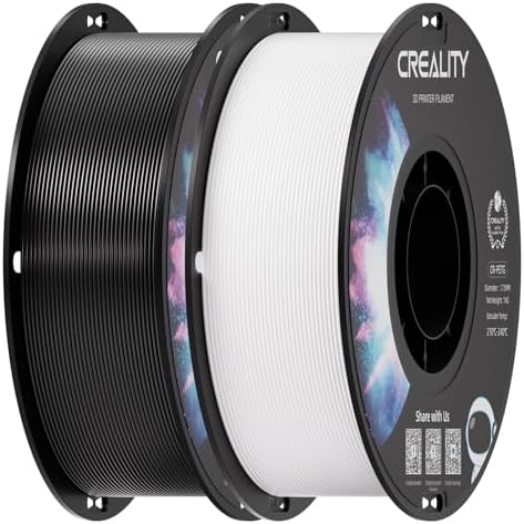 Creality PETG Filament 1 75mm  3D Printer Filament  Excellent Toughness High Precision  Odorless Non Toxic Moistureproof  Accuracy  /  0 02mm  4 Pack 1kg  Black  White  Blue  Red 