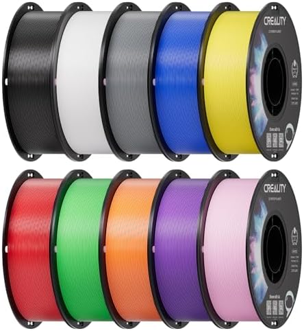 Creality PETG Filament 1 75mm  3D Printer Filament  Excellent Toughness High Precision  Odorless Non Toxic Moistureproof  Accuracy  /  0 02mm  4 Pack 1kg  Black  White  Blue  Red 