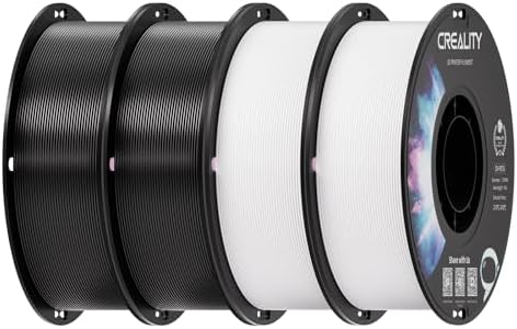Creality PETG Filament 1 75mm  3D Printer Filament  Excellent Toughness High Precision  Odorless Non Toxic Moistureproof  Accuracy  /  0 02mm  4 Pack 1kg  Black  White  Blue  Red 