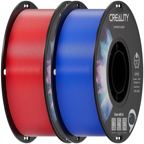 Creality PETG Filament 1 75mm  3D Printer Filament  Excellent Toughness High Precision  Odorless Non Toxic Moistureproof  Accuracy  /  0 02mm  4 Pack 1kg  Black  White  Blue  Red 
