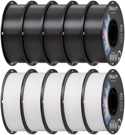 Creality PETG Filament 1 75mm  3D Printer Filament  Excellent Toughness High Precision  Odorless Non Toxic Moistureproof  Accuracy  /  0 02mm  4 Pack 1kg  Black  White  Blue  Red 