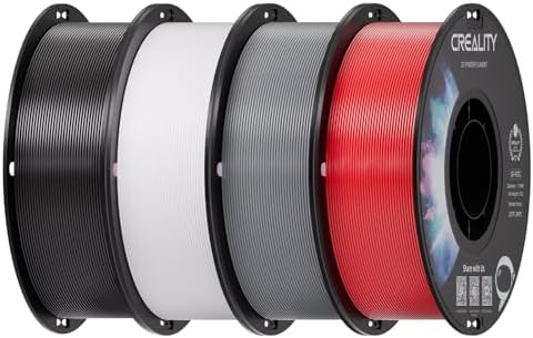 Creality PETG Filament 1 75mm  3D Printer Filament  Excellent Toughness High Precision  Odorless Non Toxic Moistureproof  Accuracy  /  0 02mm  4 Pack 1kg  Black  White  Blue  Red 