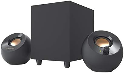 Creative Pebble Plus 2 1 USB Powered Desktop Speakers with Powerful Down Firing Subwoofer and Far Field Drivers  Up to 8W RMS Total Power for Computer PCs and Laptops  Black 