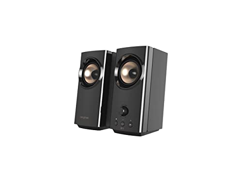 Creative Altavoces de escritorio T60 2.0 compactos de alta fidelidad con diálogo claro y sonido envolvente por Sound Blaster, audio USB-C, puertos de micrófono y auriculares, Bluetooth 5.0, hasta 60 W