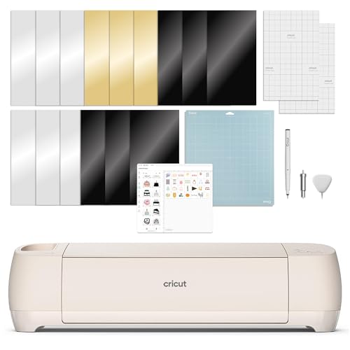 Cricut Explore 4   Smart Cutting Machine  Seashell    Engagement Bundle   Includes Smart Vinyl  Cardstock  Transfer Tape  Iron On HTV  Mat  Pens  Tool Kit  & 30 Images in Design Space App