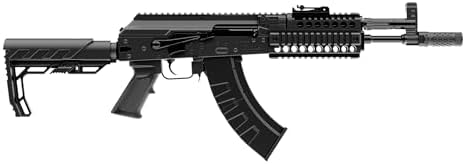 Crosman CAK1 Full Auto CO2 Powered BB Air Rifle with 28 Round Magazine   Selectable Full or Semi Auto  430 FPS  Foldable Stock   Black