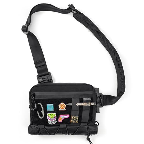 Crossbody Shoulder Bag  Nylon Multipurpose Daypack  Chest Backpack Casual Shoulder for Daily Carry  Black L3S CR Small