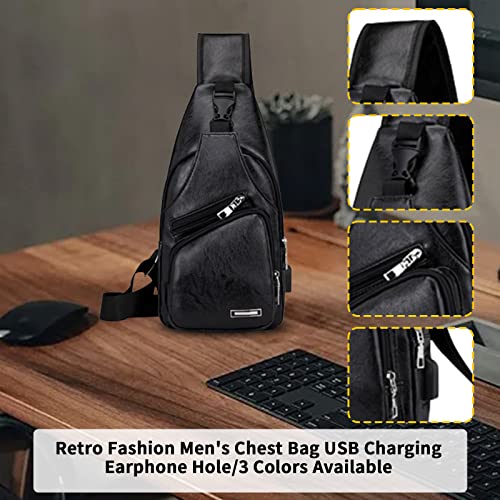 Crossbody Sling Bag with Earphone Hole for Men and Women  Small Shoulder Bag
