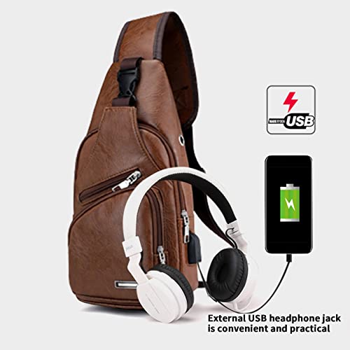 Crossbody Sling Bag with Earphone Hole for Men and Women  Small Shoulder Bag