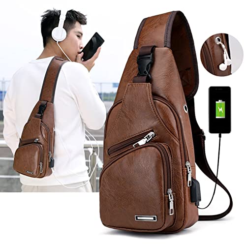 Crossbody Sling Bag with Earphone Hole for Men and Women  Small Shoulder Bag