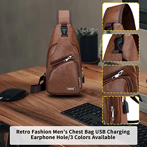Crossbody Sling Bag with Earphone Hole for Men and Women  Small Shoulder Bag