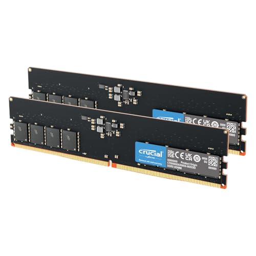 Crucial 128GB Kit  2x64GB  DDR5 RAM 5600MHz  or 5200MHz or 4800MHz  Desktop Memory Kit  UDIMM 288 Pin  Compatible with Latest Intel Core and AMD Ryzen 8000 & Above   CT2K64G56C46U5