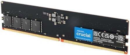 Crucial 16GB DDR5 RAM  4800MHz CL40 Desktop Memory  UDIMM 288 Pin  Compatible with 12th Gen Intel Core and AMD Ryzen 7000   CT16G48C40U5