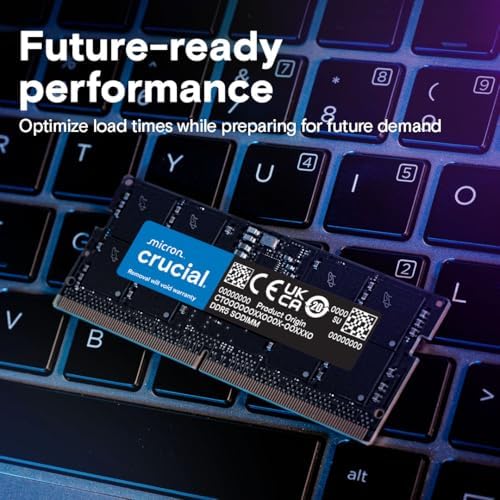 Crucial 16GB DDR5 RAM  5600MHz  or 5200MHz or 4800MHz  Laptop Memory  SODIMM 262 Pin  Compatible with 13th Gen Intel Core and AMD Ryzen 7000   CT16G56C46S5