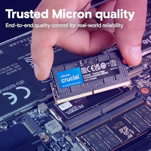 Crucial 16GB DDR5 RAM  5600MHz  or 5200MHz or 4800MHz  Laptop Memory  SODIMM 262 Pin  Compatible with 13th Gen Intel Core and AMD Ryzen 7000   CT16G56C46S5