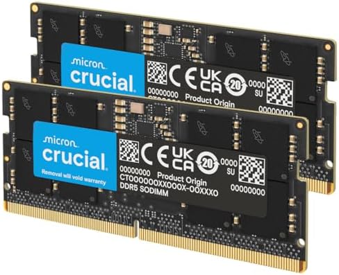 Crucial 16GB DDR5 RAM  4800MHz CL40 Laptop Memory  SODIMM 262 Pin Module  Compatible with 12th Gen Intel Core   CT16G48C40S5