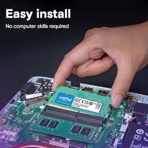 Crucial Kit RAM DDR4 de 32 GB (2 x 16 GB), 3200 MHz (PC4-25600) CL22 Memoria para portátil, SODIMM 260 Pin, Downclockable a 2933/2666MHz, compatible con Intel Core de 13ª generación y AMD Ryzen 7000