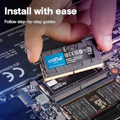 Crucial 32GB DDR5 RAM Kit  2x16GB   5600MHz  or 5200MHz or 4800MHz  Laptop Memory 262 Pin SODIMM  Compatible with Intel Core and AMD Ryzen 7000  Black   CT2K16G56C46S5