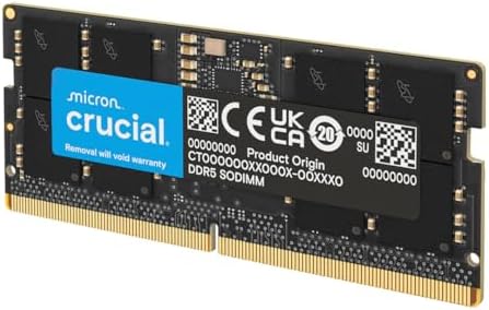 Crucial 32GB DDR5 RAM Kit  2x16GB   5600MHz  or 5200MHz or 4800MHz  Laptop Memory 262 Pin SODIMM  Compatible with Intel Core and AMD Ryzen 7000  Black   CT2K16G56C46S5