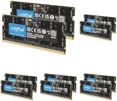 Crucial 32GB DDR5 RAM Kit  2x16GB   5600MHz  or 5200MHz or 4800MHz  Laptop Memory 262 Pin SODIMM  Compatible with Intel Core and AMD Ryzen 7000  Black   CT2K16G56C46S5