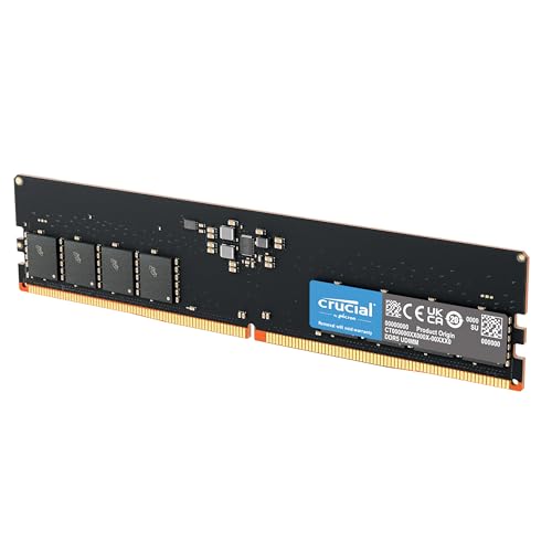 Crucial Memoria de escritorio DDR5 RAM de 64 GB de 5600 MHz (o 5200 MHz o 4800 MHz), UDIMM de 288 pines, compatible con los últimos Intel Core Ultra y AMD Ryzen 8000 y superiores, CT64G56C46U5