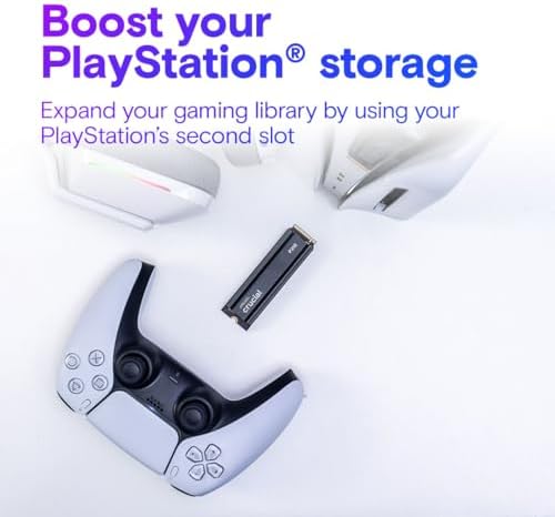 Crucial P310 2280 1TB PCIe Gen4 NVMe Gaming PS5 SSD with Heatsink  Up to 7 100MB/s  PlayStation5  Laptop & Desktop  PC  Compatible  Solid State Drive   CT1000P310SSD5 01