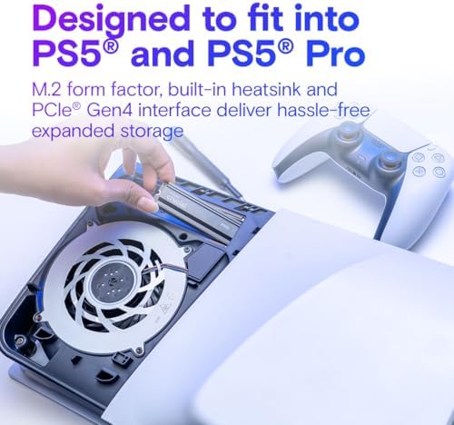 Crucial P310 2280 4TB PCIe Gen4 NVMe Gaming PS5 SSD with Heatsink  Up to 7 100MB/s  PlayStation5  Laptop & Desktop  PC  Compatible  Solid State Drive   CT4000P310SSD5 01