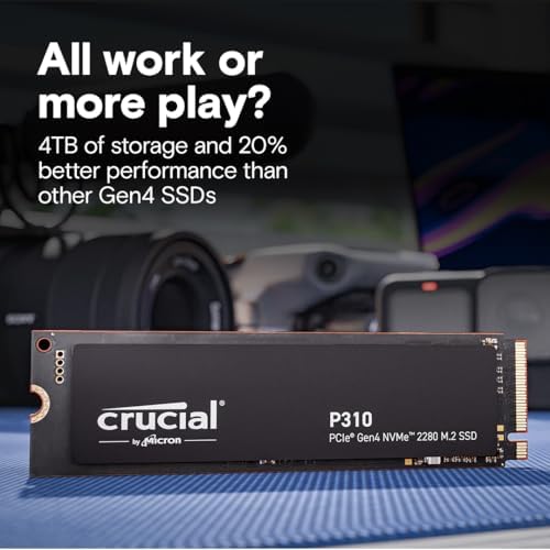 Crucial P310 2TB SSD  PCIe Gen4 NVMe M 2 2280  Up to 7 100MB/s  for Laptop  Desktop  PC   & Handheld Gaming Consoles  Includes Acronis Data Recovery Software  Solid State Drive   CT2000P310SSD801