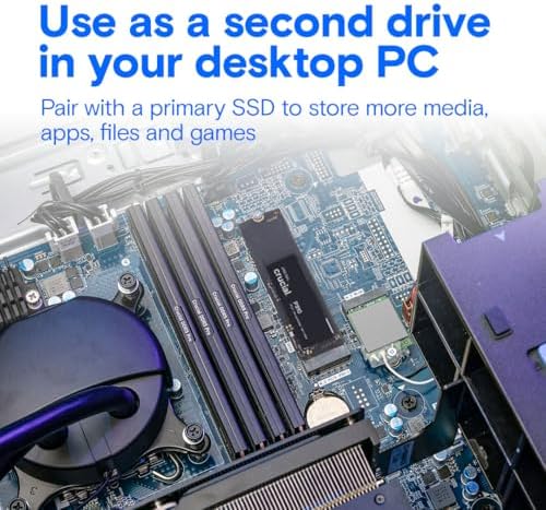 Crucial SSD P310 de 2 TB, PCIe Gen4 NVMe M.2 2280, hasta 7,100 MB/s, para computadoras portátiles, de escritorio (PC) y consolas de juegos portátiles, incluye software de recuperación de datos Acronis