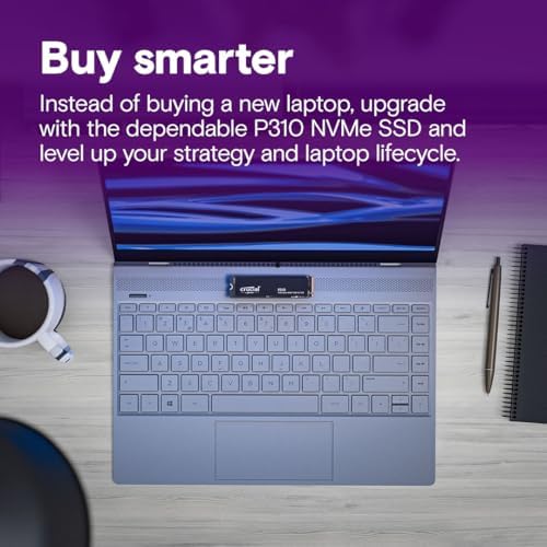 Crucial P310 500GB SSD  PCIe Gen4 NVMe M 2 2280  Up to 6 600MB/s  for Laptop  Desktop  PC   & Handheld Gaming Consoles  Includes Acronis Data Recovery Software  Solid State Drive   CT500P310SSD801