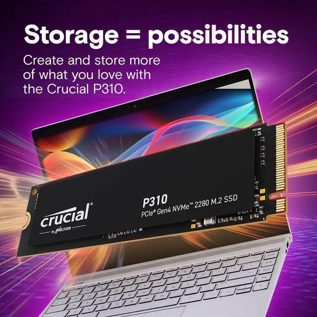Crucial P310 M 2 2280 1TB PCI Express 4 0 x4 NVMe 3D NAND Internal Solid State Drive Speed Up to 7100 MBps  SSD  CT1000P310SSD8