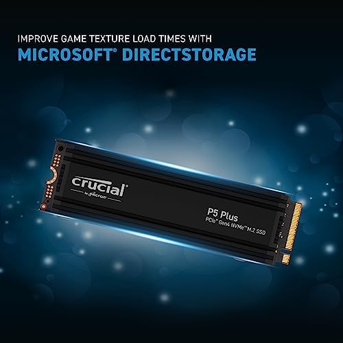 Crucial P5 Plus 2TB Gen4 NVMe M 2 SSD Internal Gaming SSD with Heatsink  Compatible with PlayStation 5 PS5    up to 6600MB/s   CT2000P5PSSD5